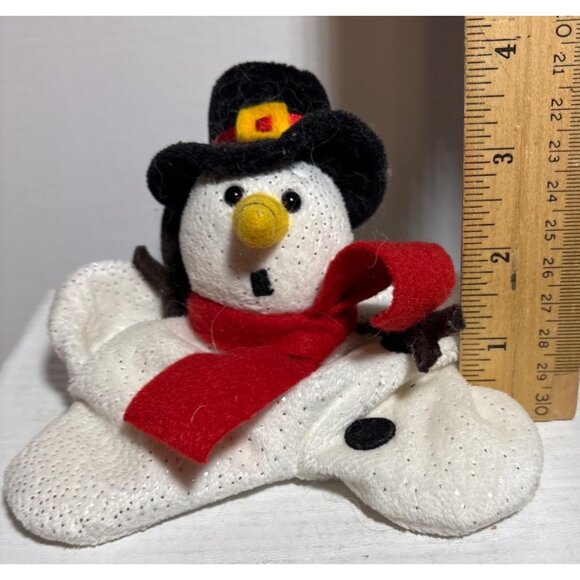 Ganz Melting Snowman Plush With Black Top Hat & Scarf Winter Holiday - Picture 6 of 7